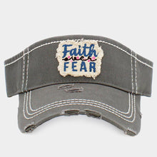 Load image into Gallery viewer, Faith Fear Vintage Visor Hat
