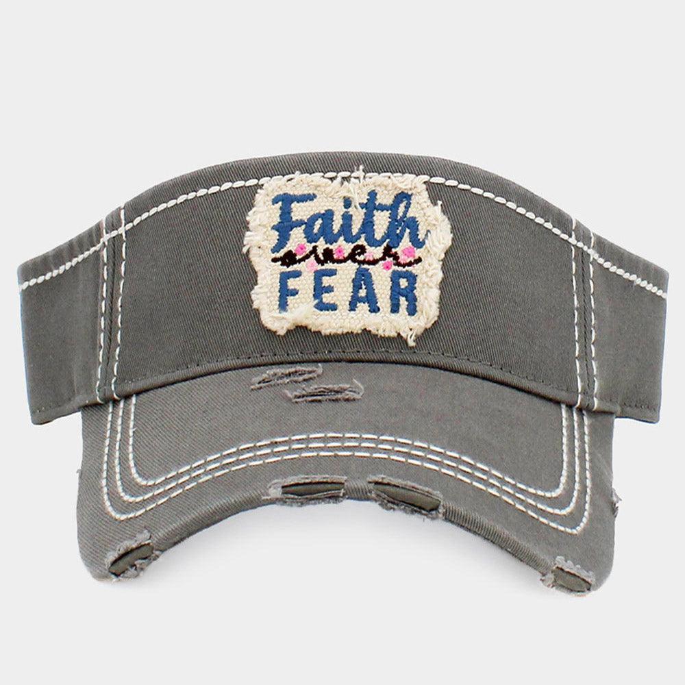 Faith Fear Vintage Visor Hat
