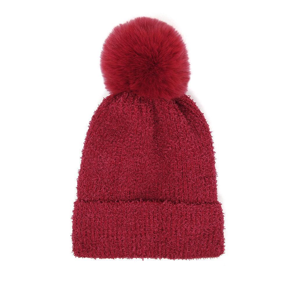 Solid Pom Pom Soft Fluffy Beanie Hat - Jewelry Store by Erik Rayo
