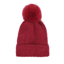 Load image into Gallery viewer, Solid Pom Pom Soft Fluffy Beanie Hat
