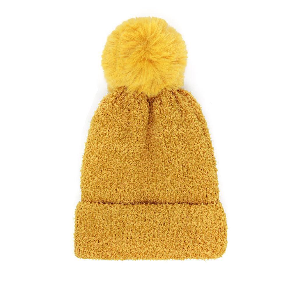 Solid Pom Pom Soft Fluffy Beanie Hat - Jewelry Store by Erik Rayo