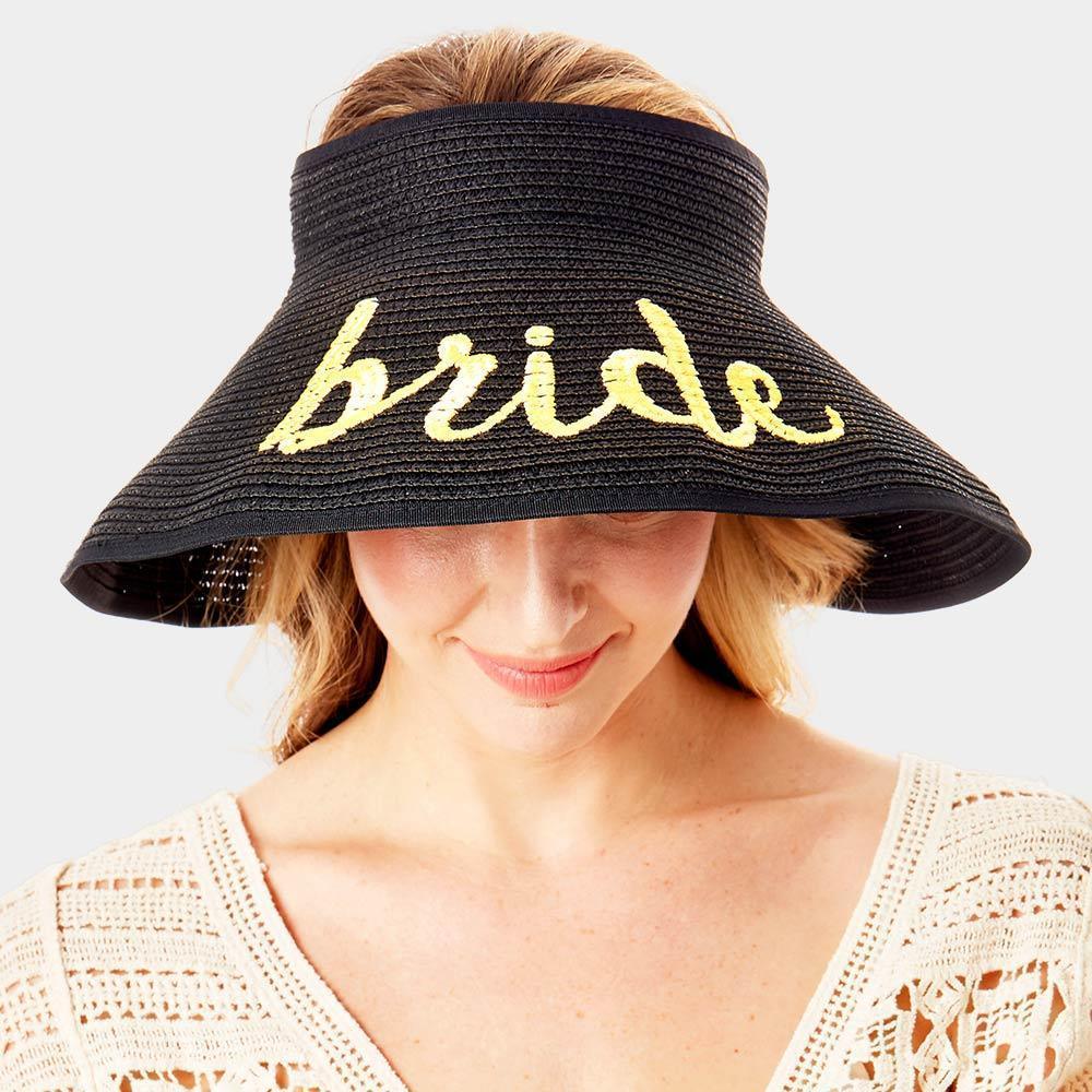 bride Message Roll Up Foldable Visor Sun Hat - Jewelry Store by Erik Rayo