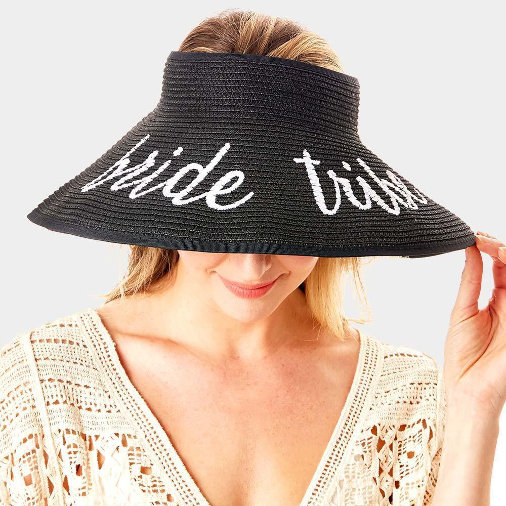 bride tribe Message Roll Up Foldable Visor Sun Hat - Jewelry Store by Erik Rayo