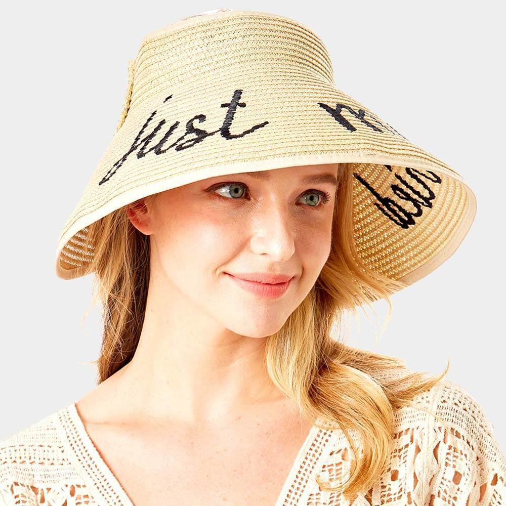 just married Message Roll Up Foldable Visor Sun Hat - Jewelry Store by Erik Rayo