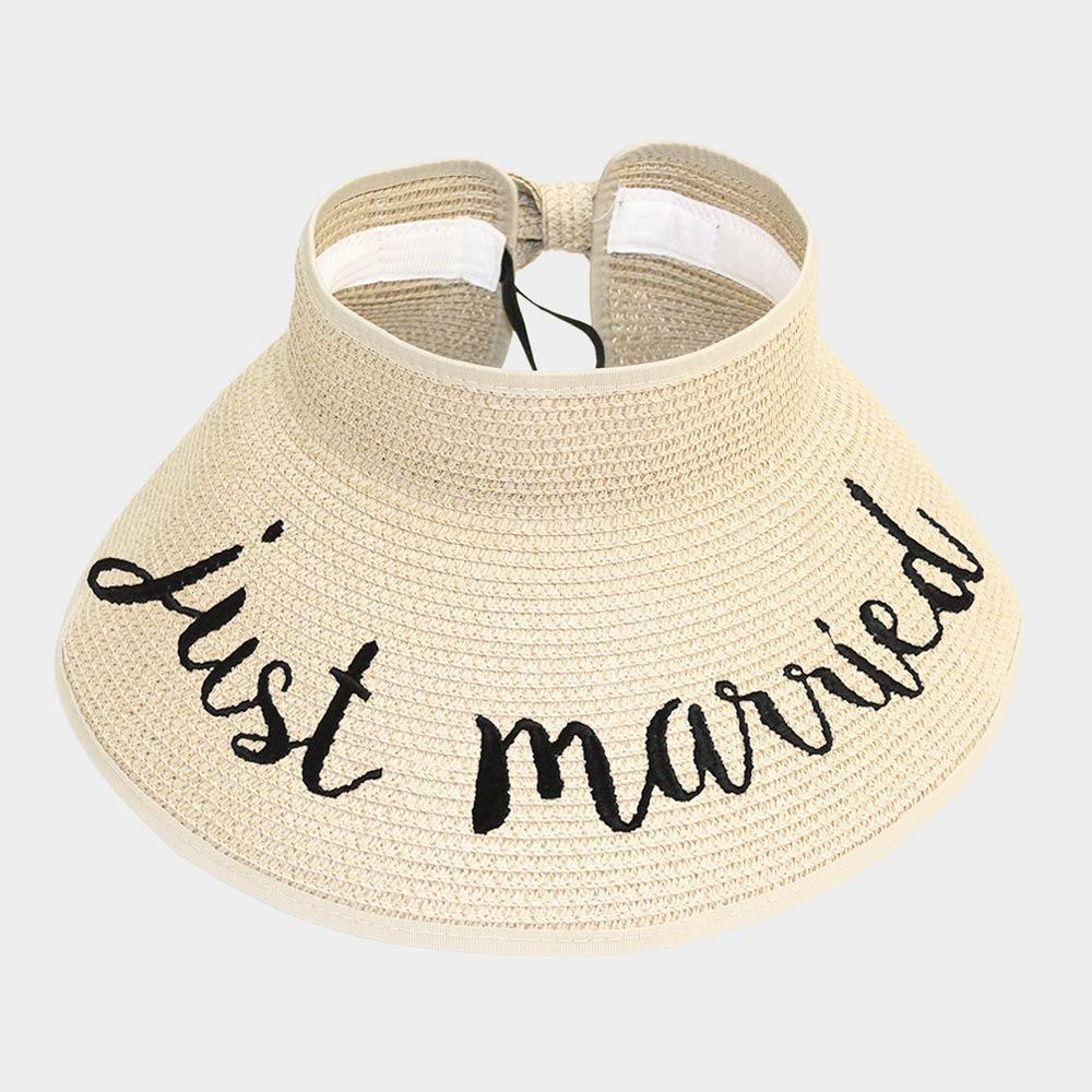 just married Message Roll Up Foldable Visor Sun Hat - Jewelry Store by Erik Rayo