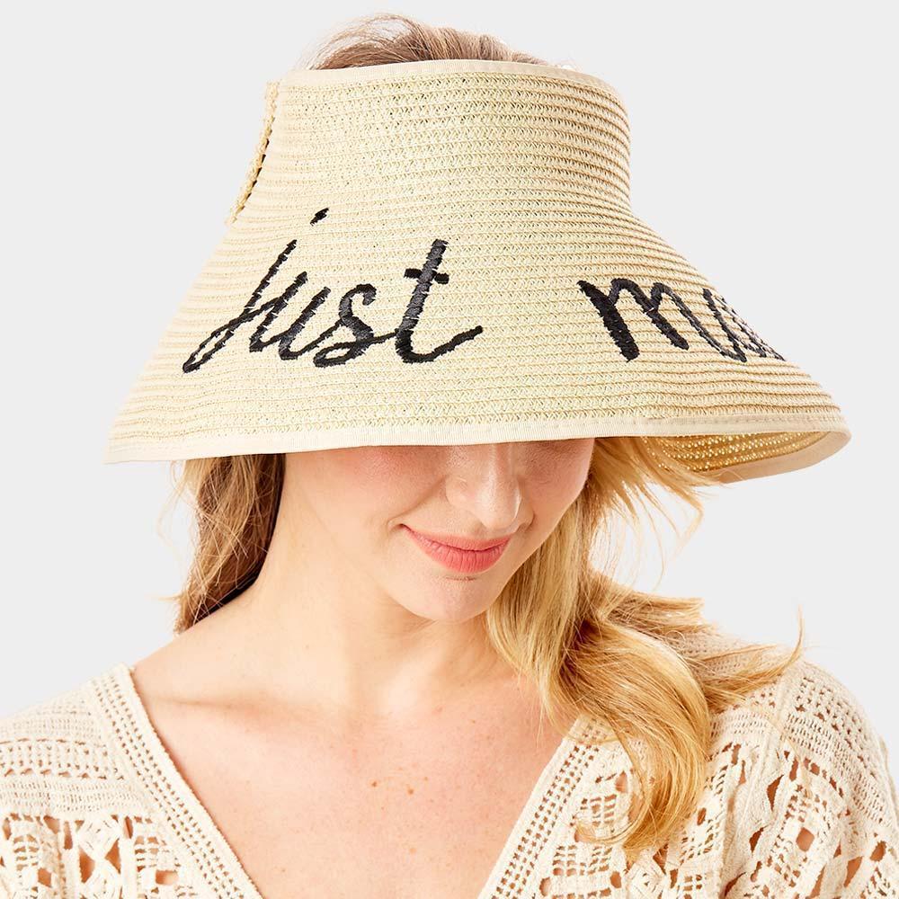 just married Message Roll Up Foldable Visor Sun Hat - Jewelry Store by Erik Rayo