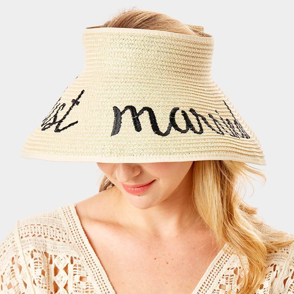 just married Message Roll Up Foldable Visor Sun Hat - Jewelry Store by Erik Rayo