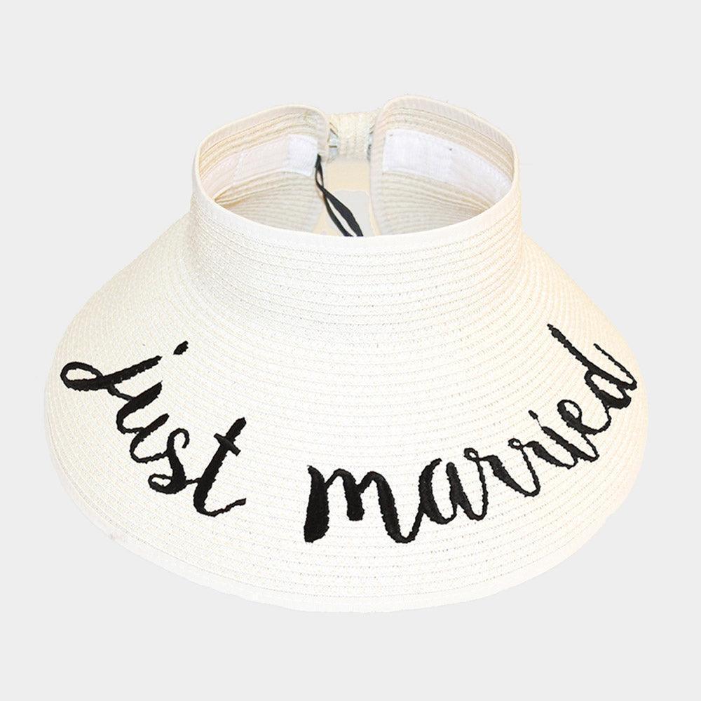 just married Message Roll Up Foldable Visor Sun Hat - Jewelry Store by Erik Rayo