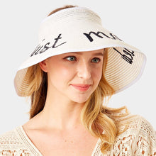 Load image into Gallery viewer, just married Message Roll Up Foldable Visor Sun Hat
