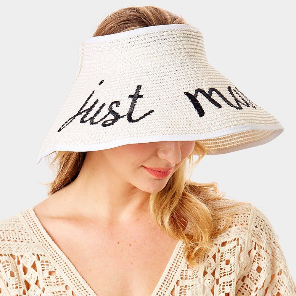 just married Message Roll Up Foldable Visor Sun Hat - Jewelry Store by Erik Rayo