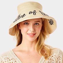 Load image into Gallery viewer, Mother of the bride Message Roll Up Foldable Visor Sun Hat
