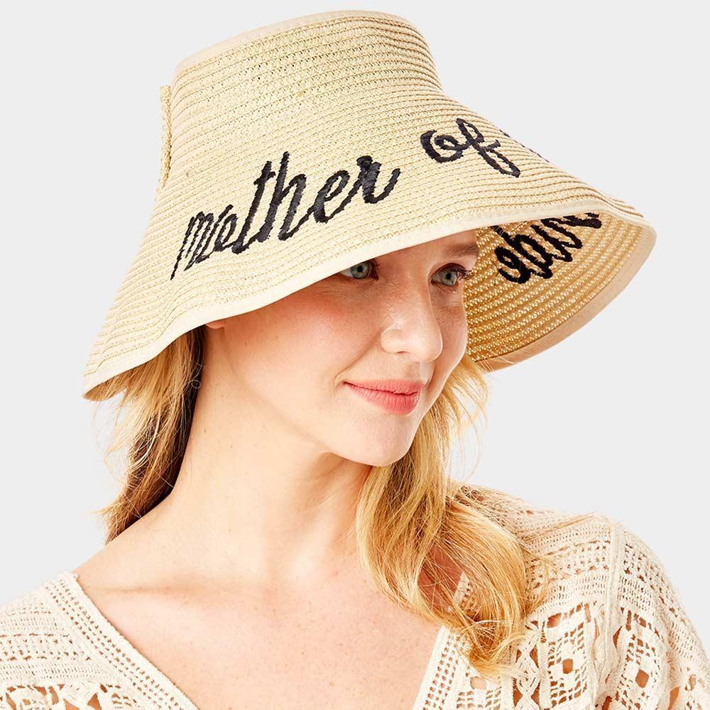 Mother of the bride Message Roll Up Foldable Visor Sun Hat - Jewelry Store by Erik Rayo