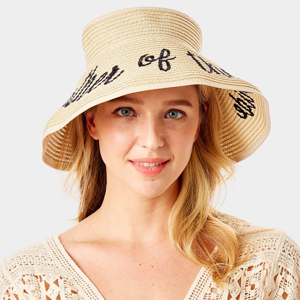 Mother of the bride Message Roll Up Foldable Visor Sun Hat