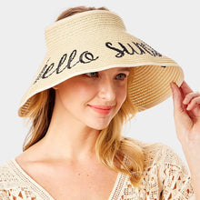 Load image into Gallery viewer, hello sunshine Message Roll Up Foldable Visor Sun Hat
