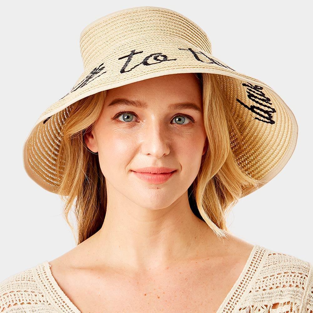 talk to the sand Message Roll Up Foldable Visor Sun Hat - Jewelry Store by Erik Rayo