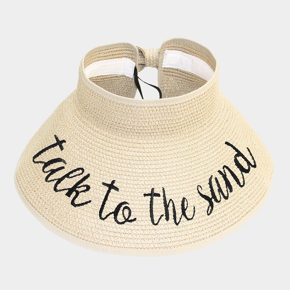 talk to the sand Message Roll Up Foldable Visor Sun Hat - Jewelry Store by Erik Rayo