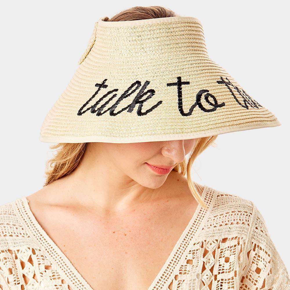 talk to the sand Message Roll Up Foldable Visor Sun Hat - Jewelry Store by Erik Rayo