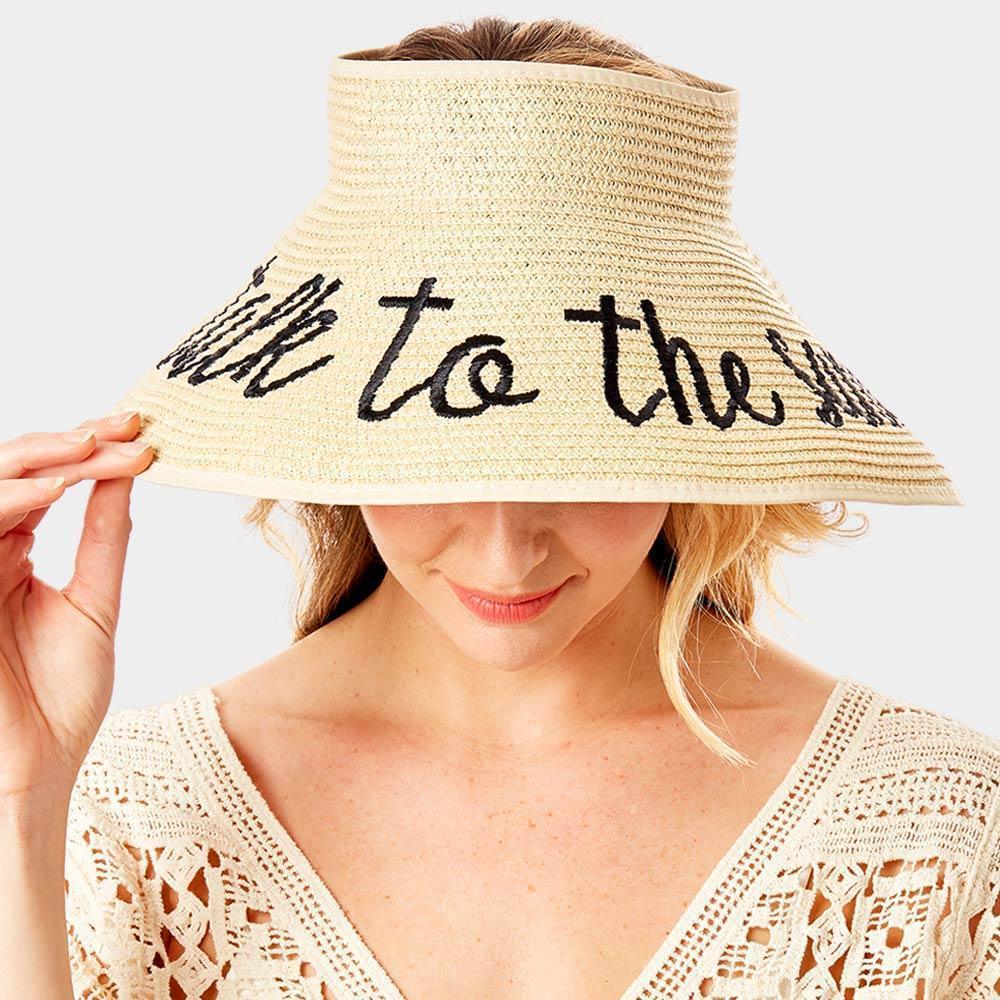 talk to the sand Message Roll Up Foldable Visor Sun Hat - Jewelry Store by Erik Rayo