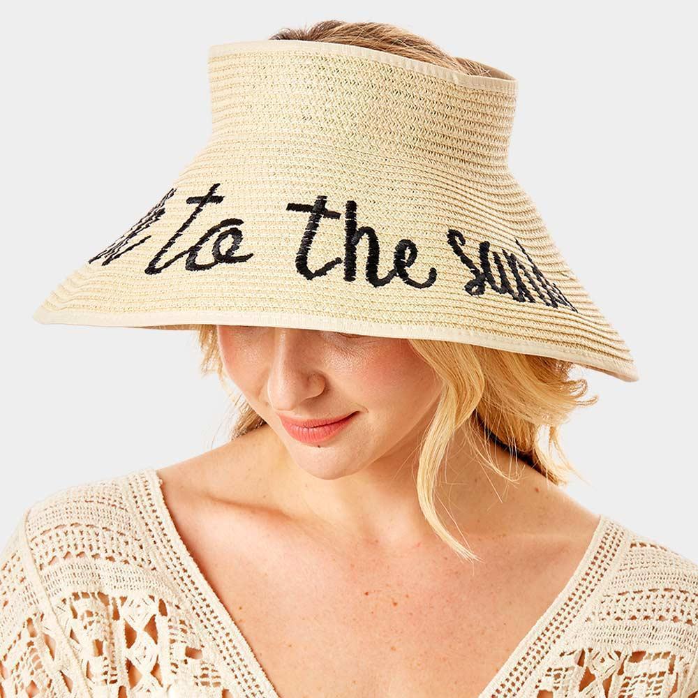 talk to the sand Message Roll Up Foldable Visor Sun Hat - Jewelry Store by Erik Rayo