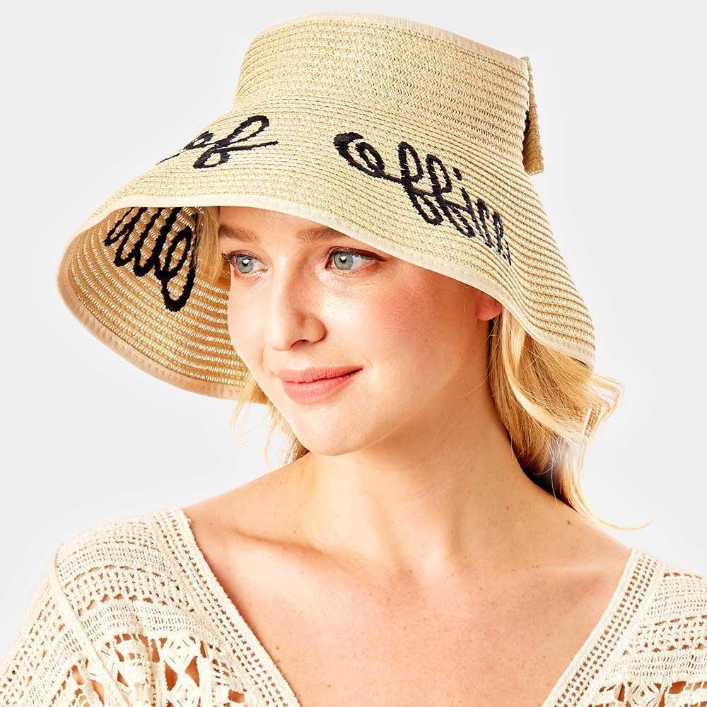 out of office Message Roll Up Foldable Visor Sun Hat - Jewelry Store by Erik Rayo