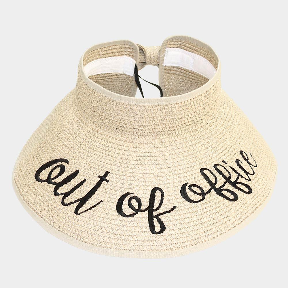 out of office Message Roll Up Foldable Visor Sun Hat - Jewelry Store by Erik Rayo