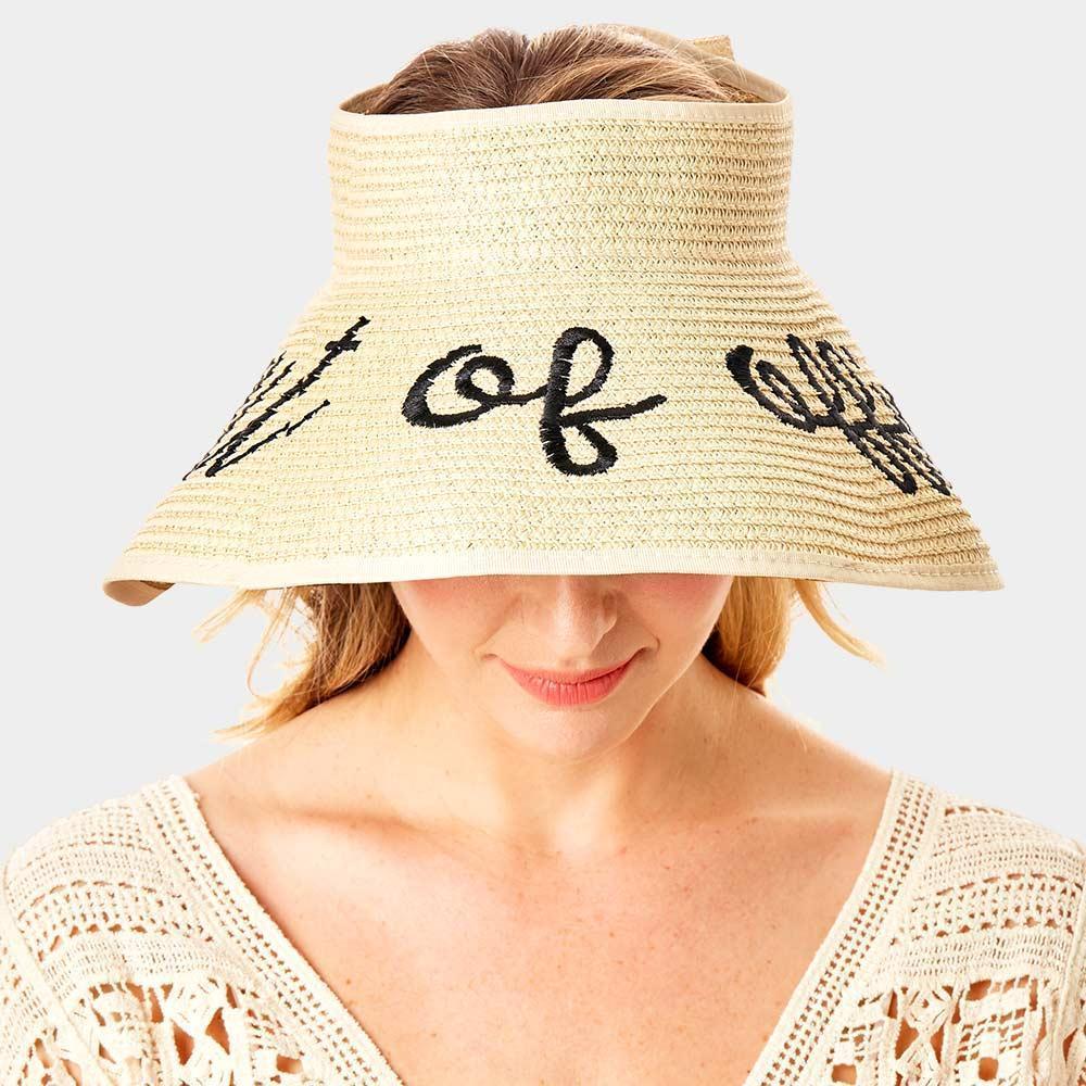 out of office Message Roll Up Foldable Visor Sun Hat - Jewelry Store by Erik Rayo