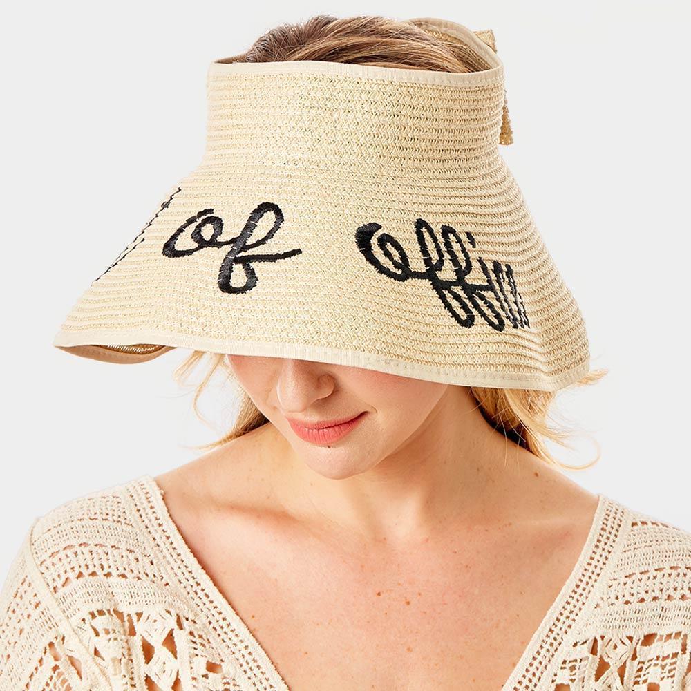 out of office Message Roll Up Foldable Visor Sun Hat - Jewelry Store by Erik Rayo