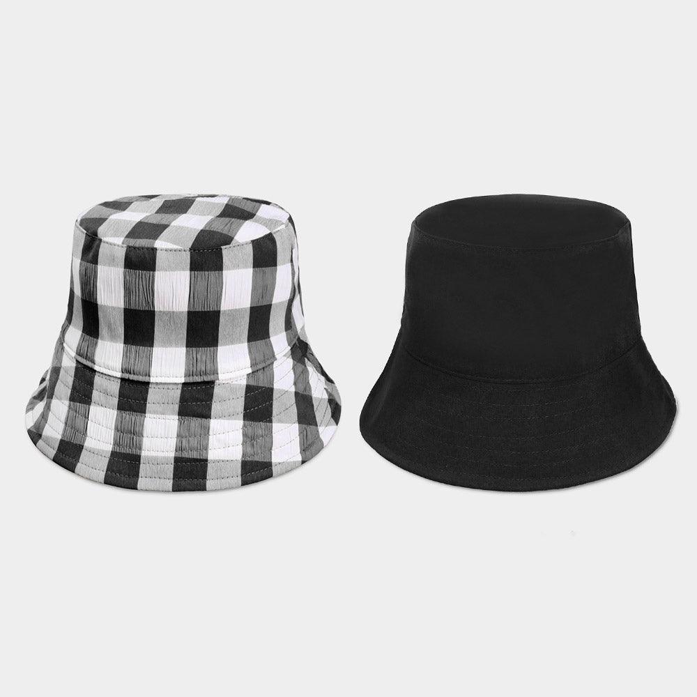 Wired Brim Plaid Check Patterned Reversible Bucket Hat - Jewelry Store by Erik Rayo