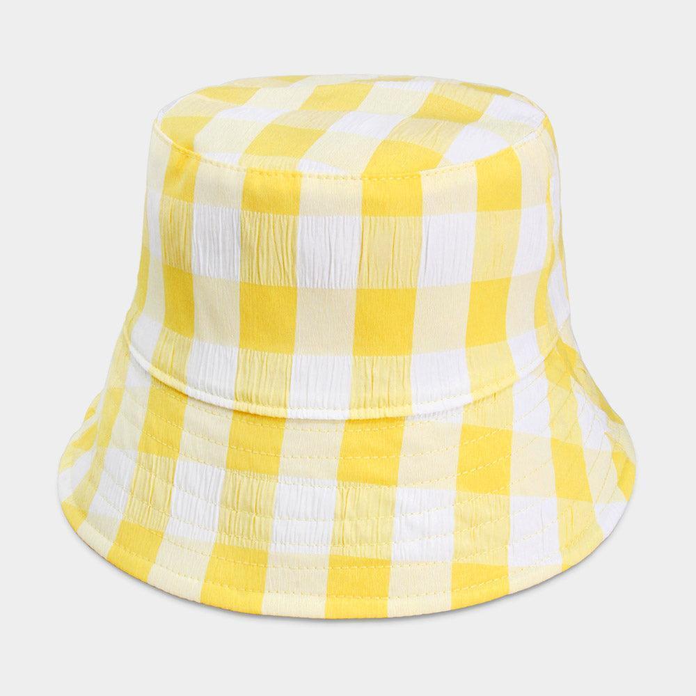Wired Brim Plaid Check Patterned Reversible Bucket Hat - Jewelry Store by Erik Rayo