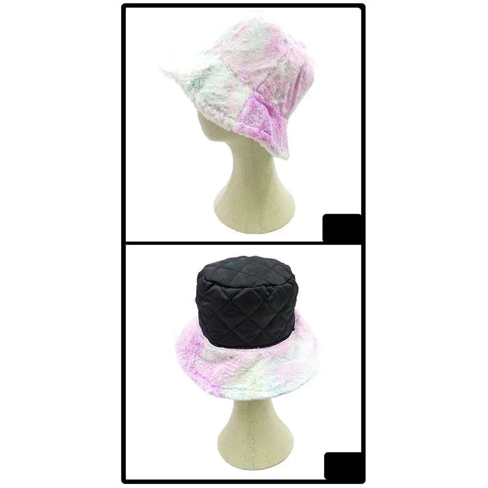 Reversible Colorful Soft Faux Fur Bucket Hat - Jewelry Store by Erik Rayo