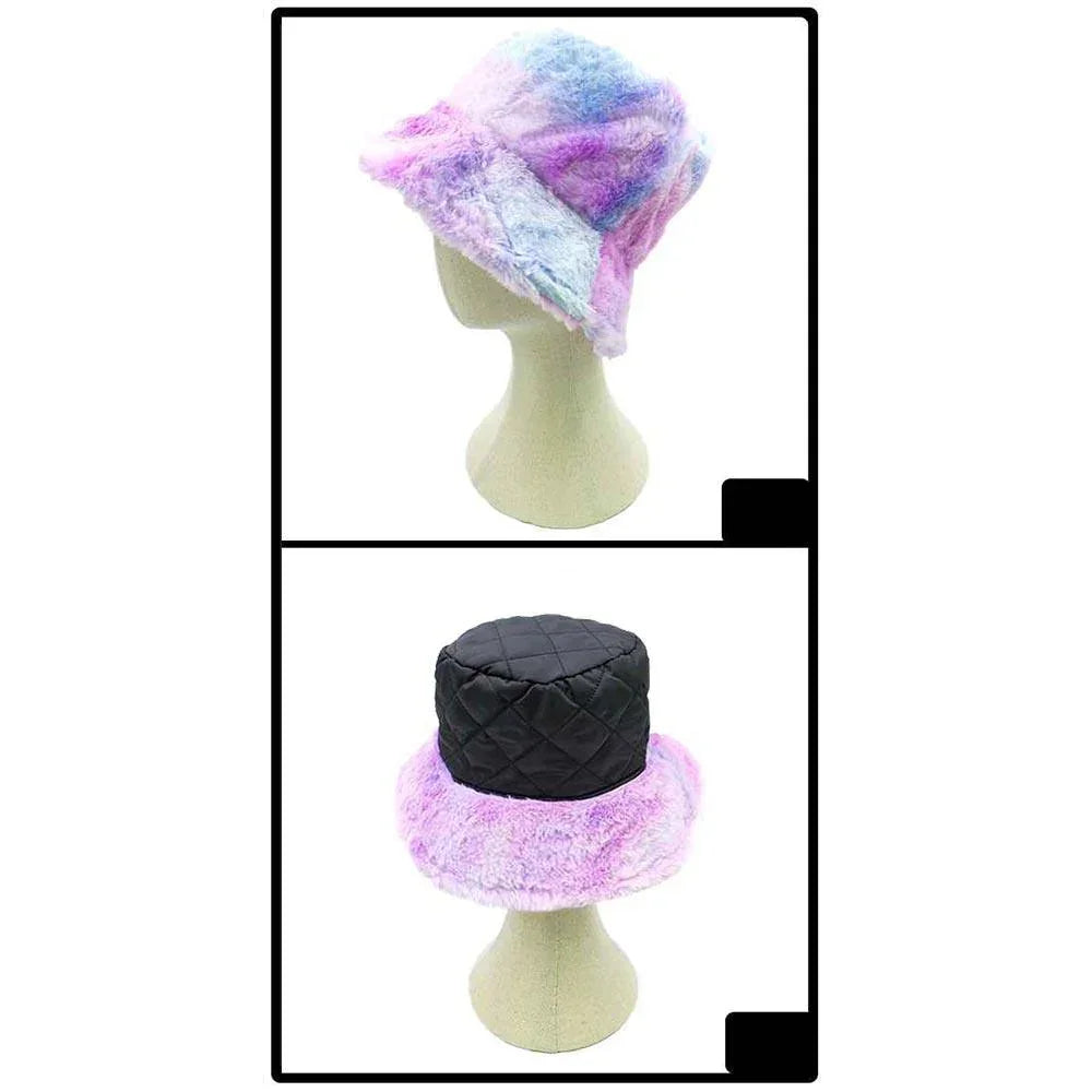 Reversible Colorful Soft Faux Fur Bucket Hat - Jewelry Store by Erik Rayo