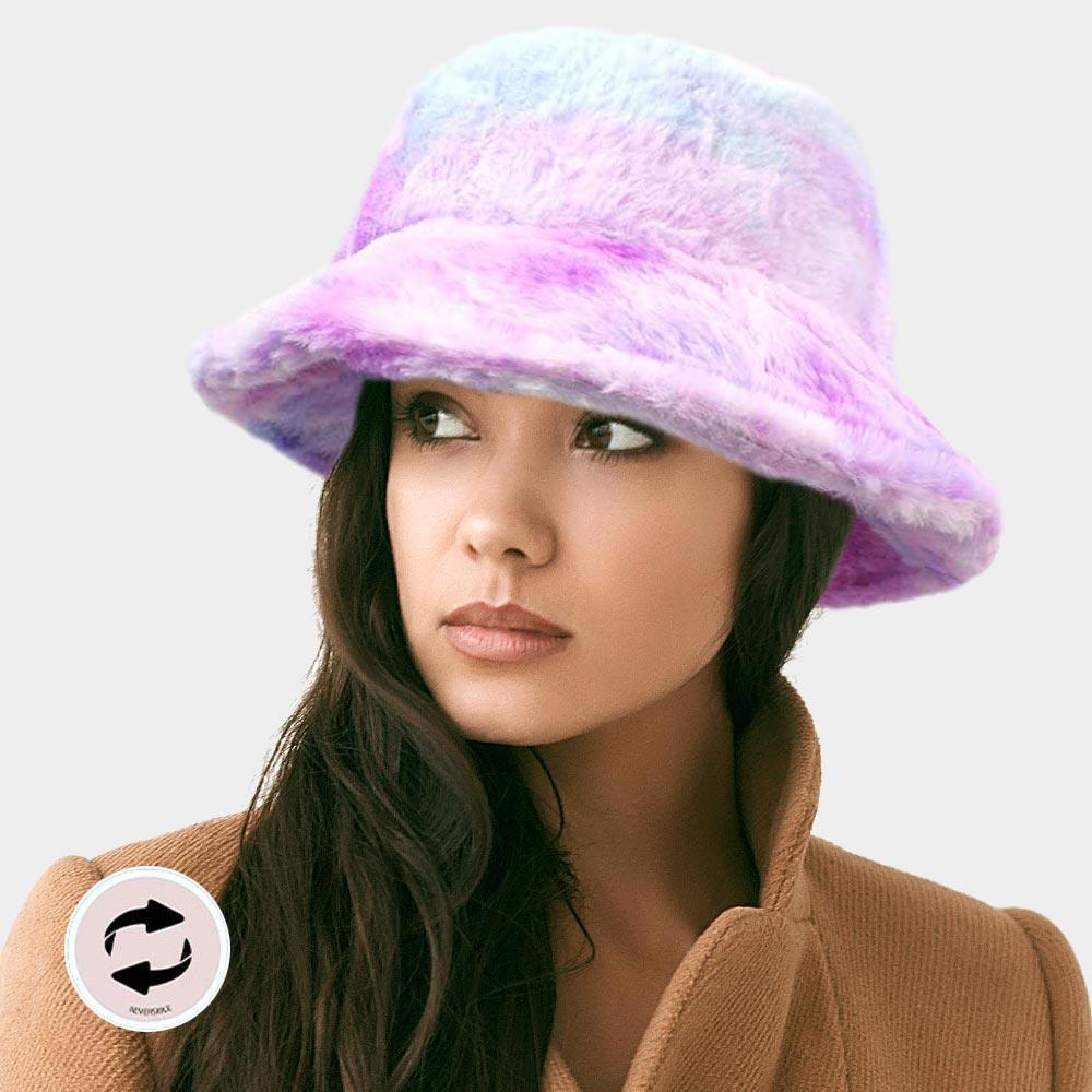Reversible Colorful Soft Faux Fur Bucket Hat - Jewelry Store by Erik Rayo