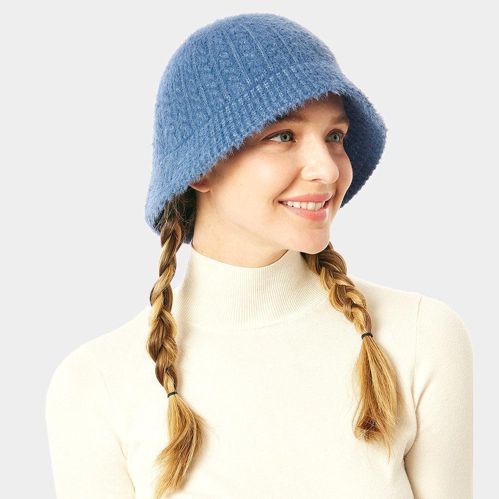 Soft Cable Knit Solid Bucket Hat - Jewelry Store by Erik Rayo