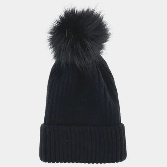 Soft Knit Faux Pom Pom Beanie Hat - Jewelry Store by Erik Rayo