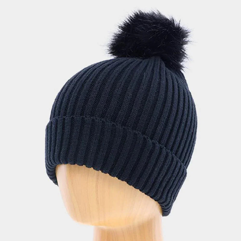 Soft Knit Faux Pom Pom Beanie Hat - Jewelry Store by Erik Rayo