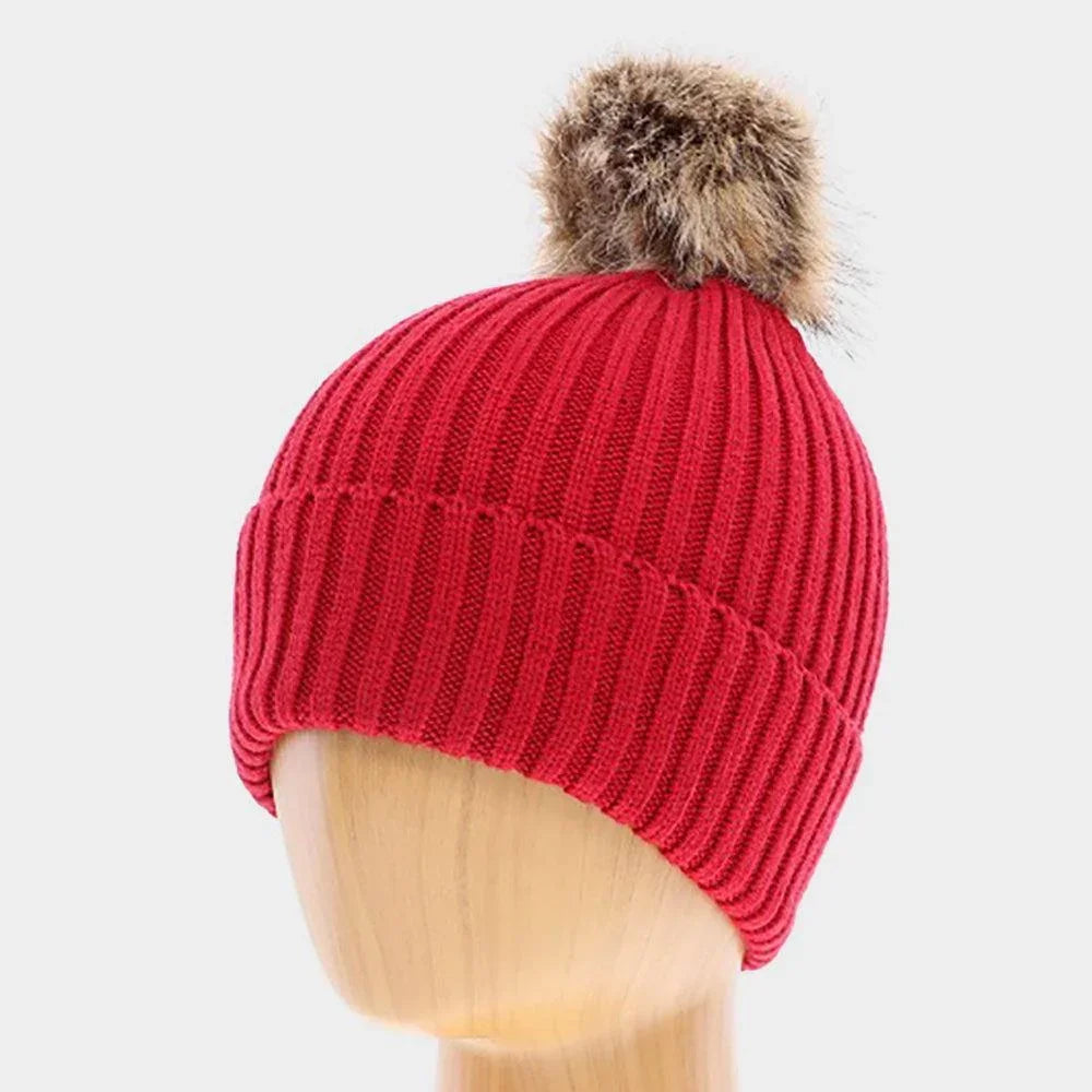 Soft Knit Faux Pom Pom Beanie Hat - Jewelry Store by Erik Rayo