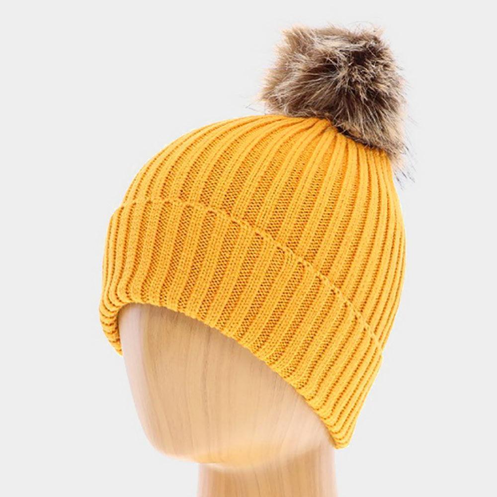 Soft Knit Faux Pom Pom Beanie Hat - Jewelry Store by Erik Rayo