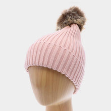 Load image into Gallery viewer, Soft Knit Faux Pom Pom Beanie Hat
