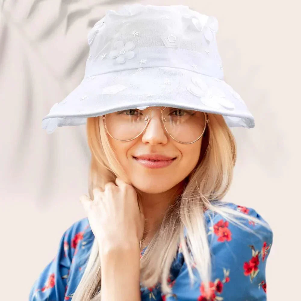 Butterfly Leaf Detailed Mesh Bucket Hat - Jewelry Store by Erik Rayo