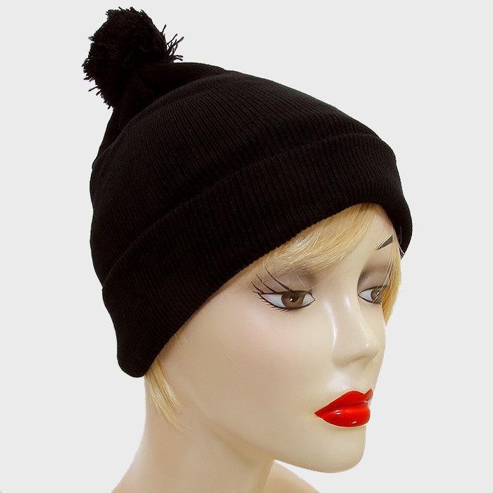 Knit Pom Pom Beanie Hat - Jewelry Store by Erik Rayo