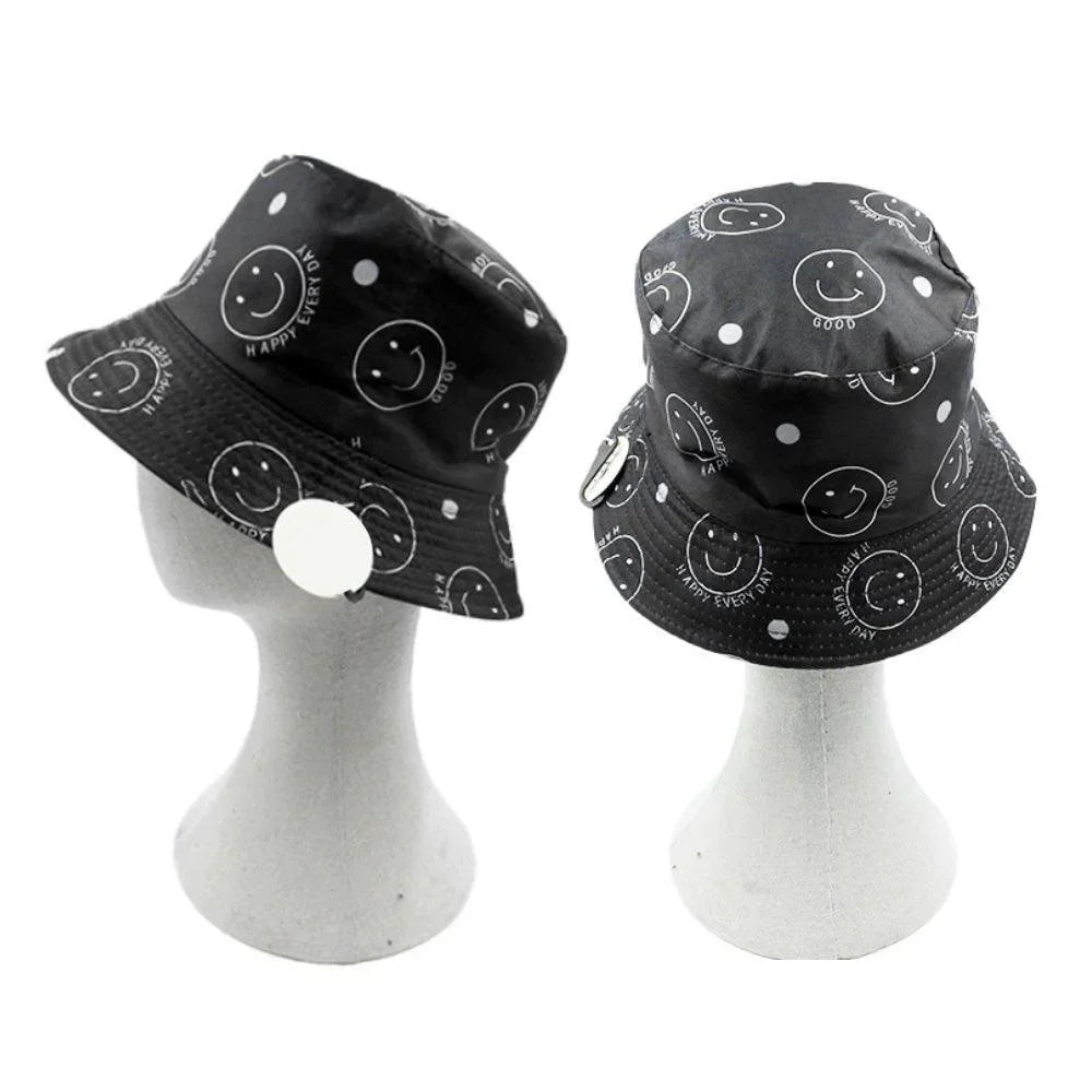 Reversible Happy Every Day Good Message Smile Patterned Bucket Hat - Jewelry Store by Erik Rayo