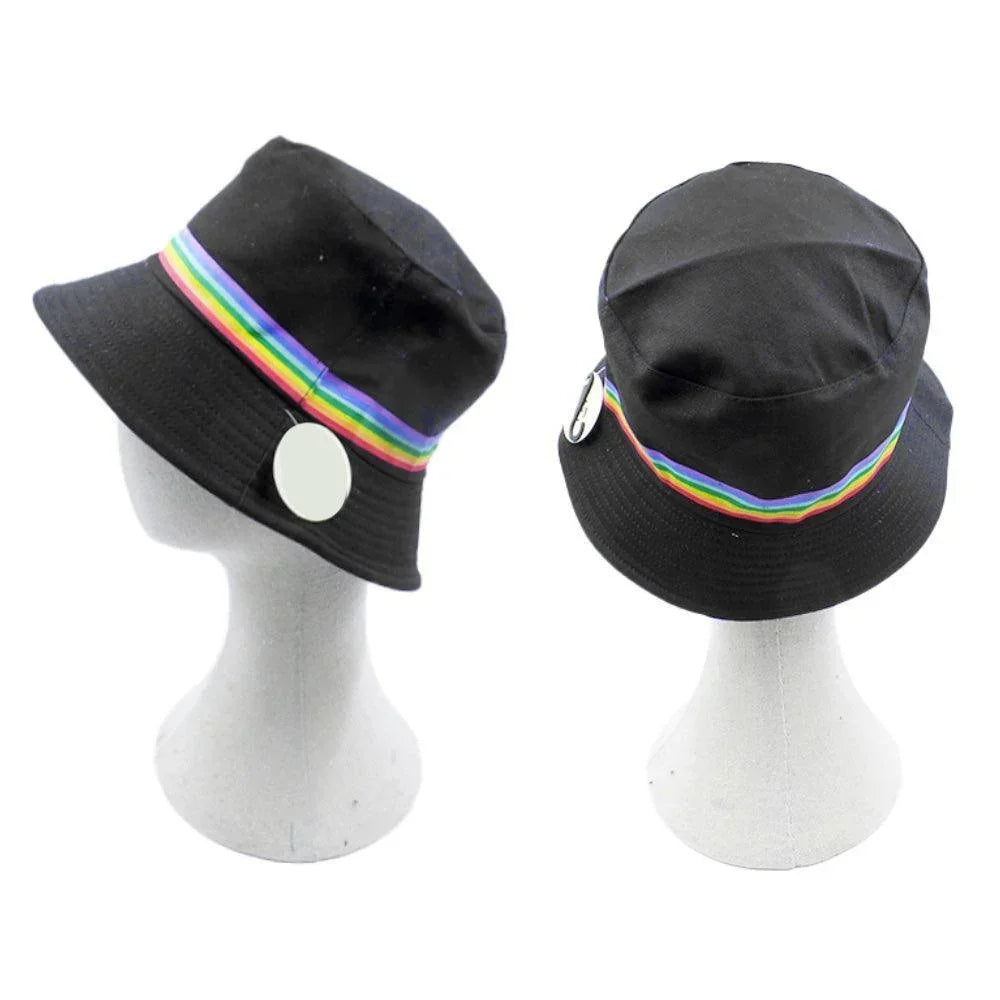 Reversible Rainbow Color Block Accented Bucket Hat - Jewelry Store by Erik Rayo