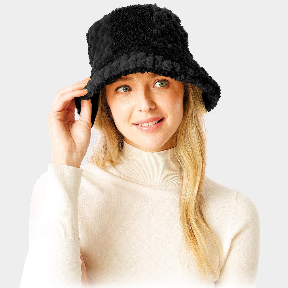 Two Tone Faux Fur Bucket Hat - Jewelry Store by Erik Rayo
