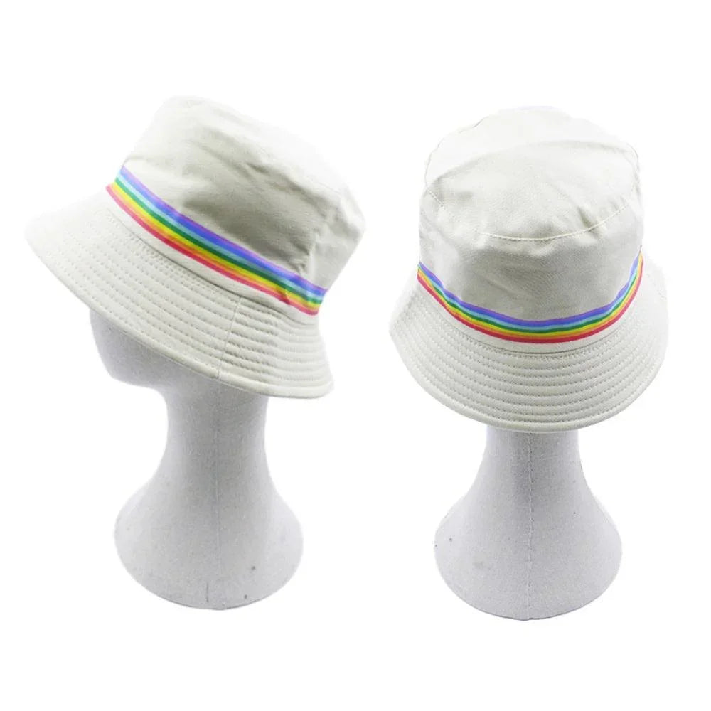 Reversible Rainbow Color Block Accented Bucket Hat - Jewelry Store by Erik Rayo