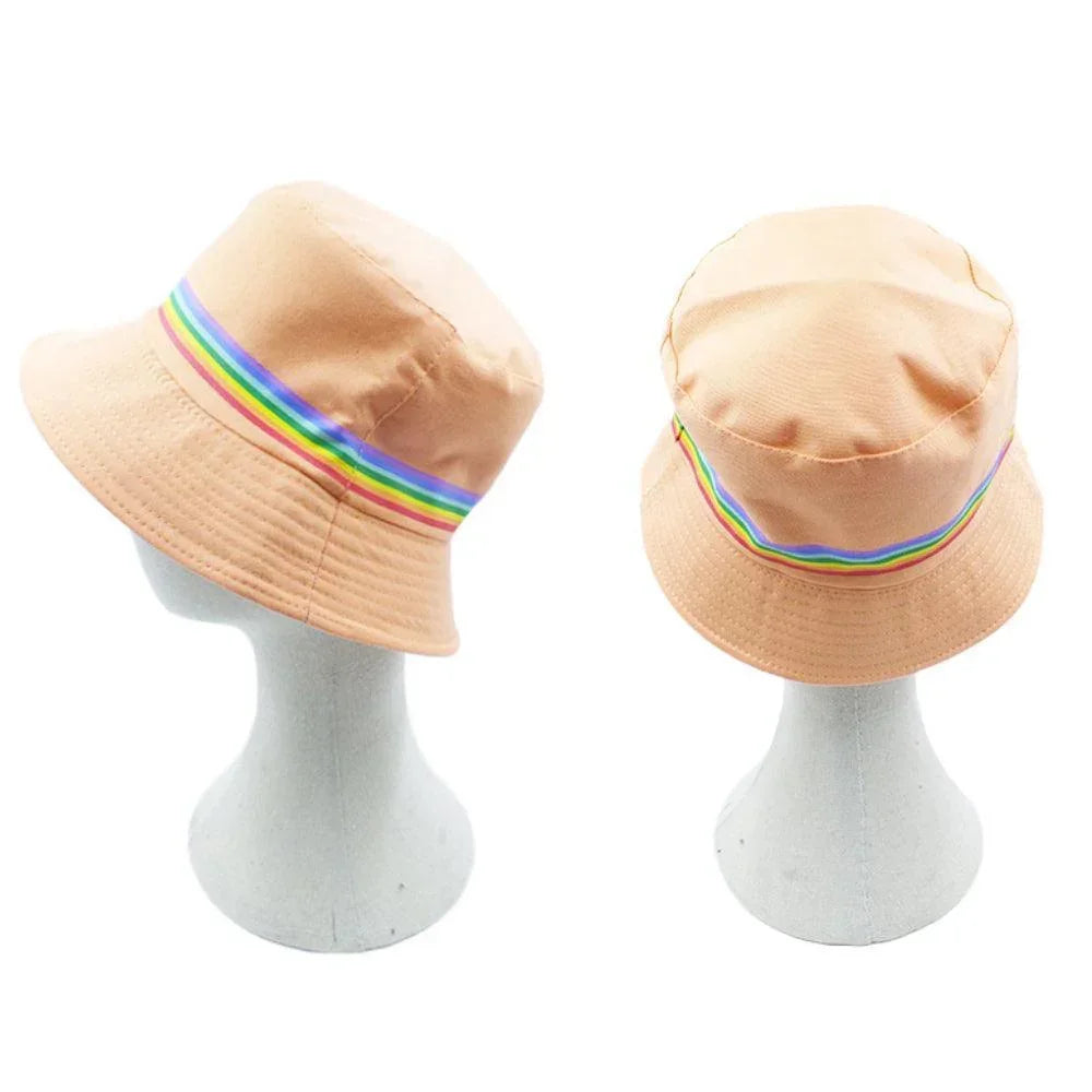 Reversible Rainbow Color Block Accented Bucket Hat - Jewelry Store by Erik Rayo
