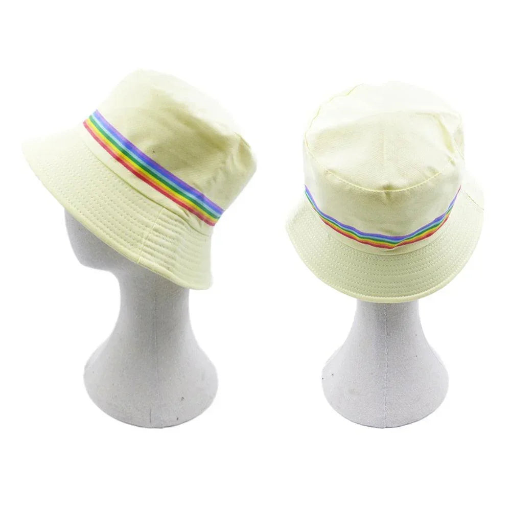 Reversible Rainbow Color Block Accented Bucket Hat - Jewelry Store by Erik Rayo