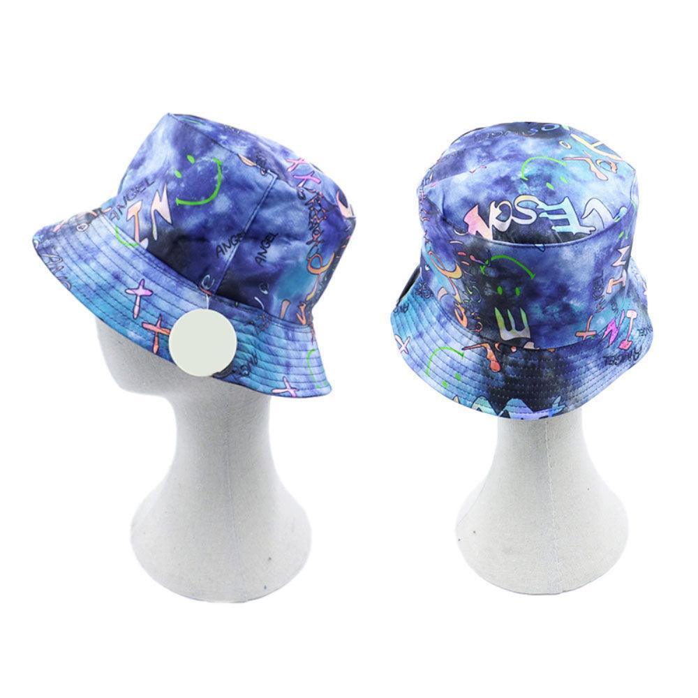 Reversible Love Super Angel Yes Boo XO Message Smile Tie Dye Bucket Hat - Jewelry Store by Erik Rayo