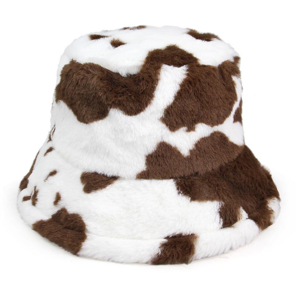 Cow Patterned Faux Fur Bucket Hat - Jewelry Store by Erik Rayo