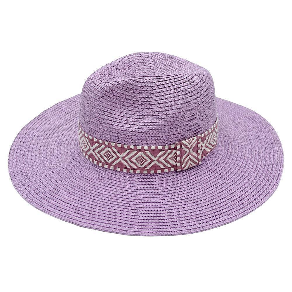 Aztec Band Straw Panama Sun Hat - Jewelry Store by Erik Rayo