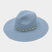 Load image into Gallery viewer, Pearl Embellished Aztec Band Panama Sun Hat
